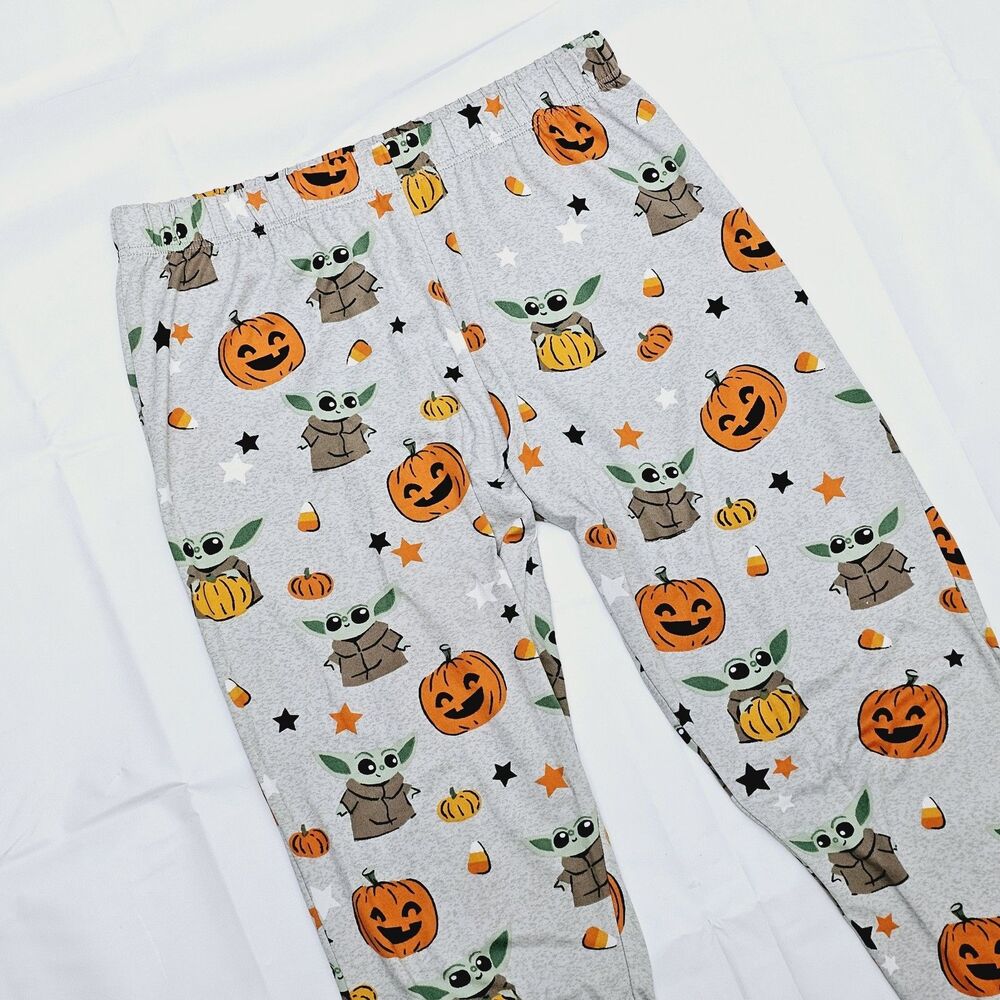 Star Wars Munki Munki Pajama Pants Womens Medium Halloween Baby Yoda Pumpkin